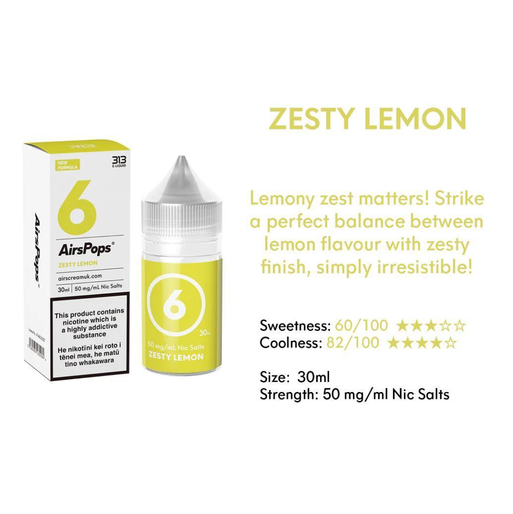 AIRSCREAM Airspops Salts | Lemon (Zesty Lemon) - Vape Express