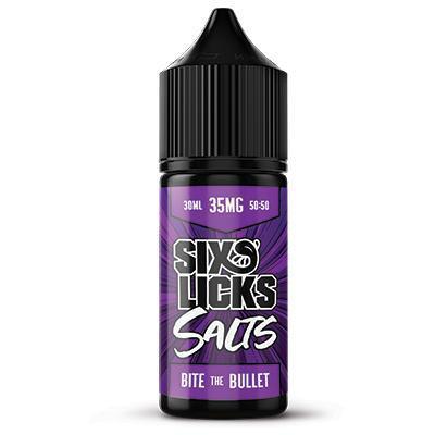 SIX LICKS Salts | Bite the Bullet (Blackcurrant Aniseed Ice) - Vape Express