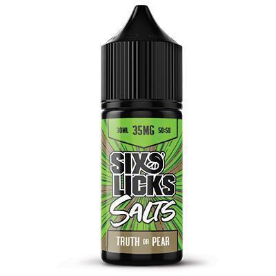 SIX LICKS Salts | Truth or Pear (Strawberry Lime & Pear) - Vape Express