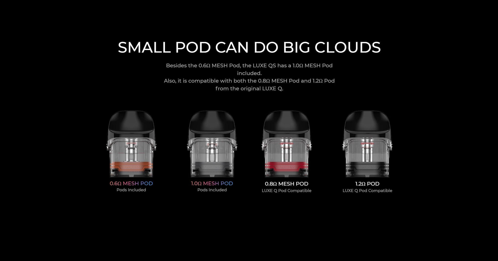 Vaporesso LUXE QS Refillable Pod Kit - Vape Express